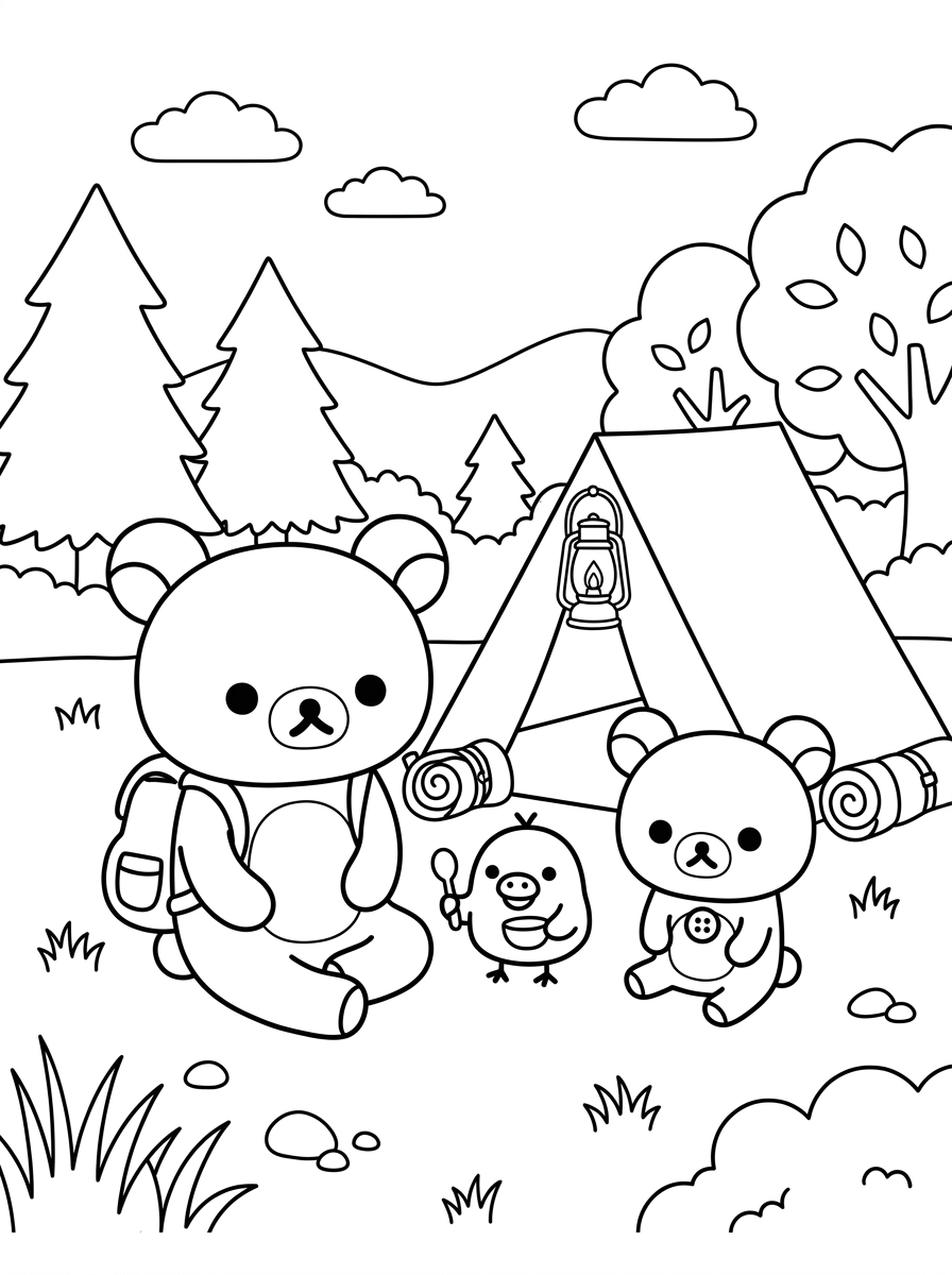 Rilakkuma disegno da colorare facile