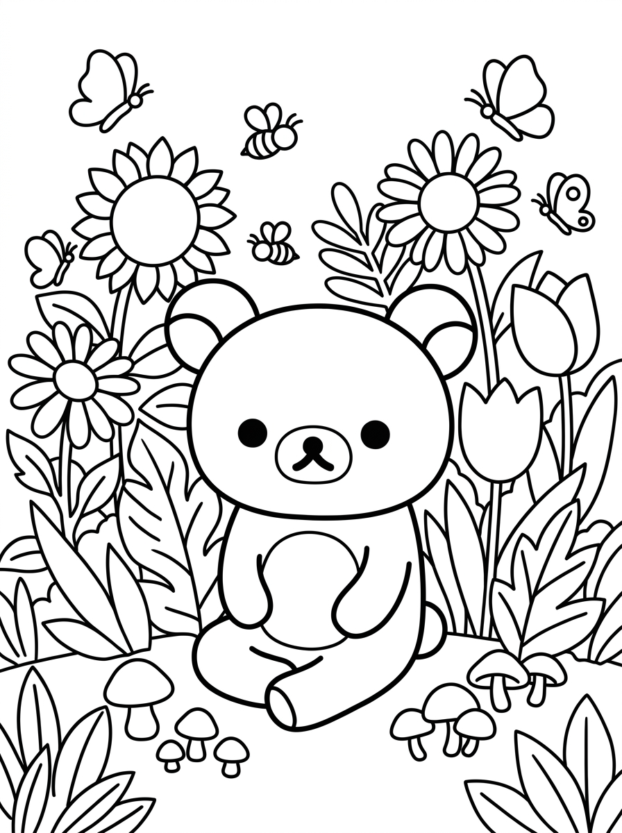 disegni di Rilakkuma da colorare e stampare gratis 1