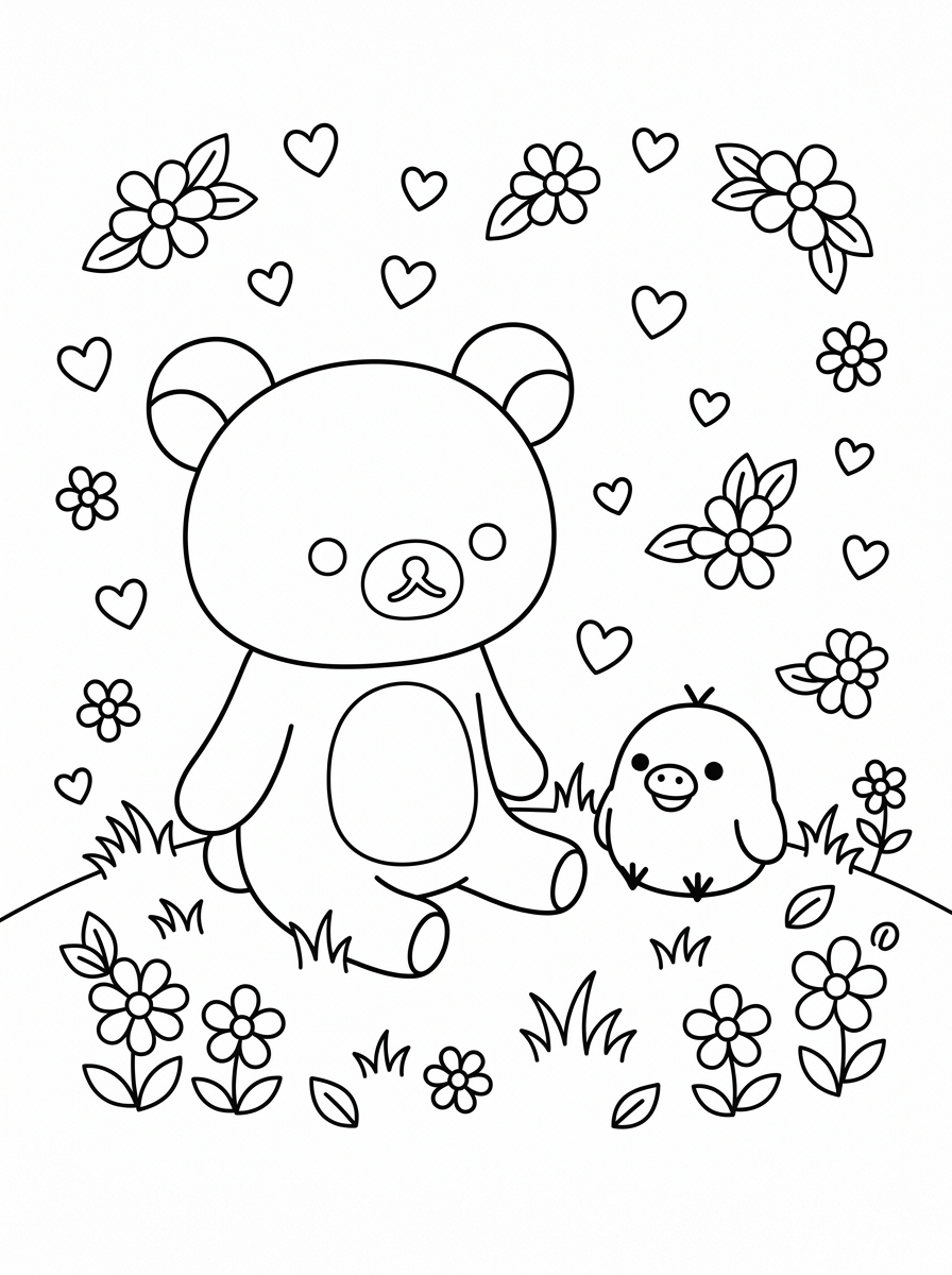 immagini da stampare e colorare di Rilakkuma 1