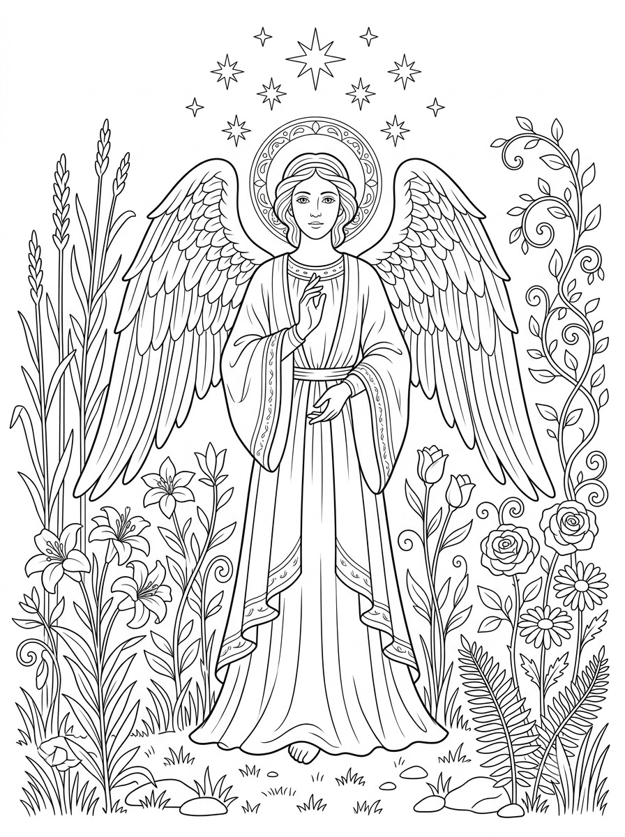 arcangeli disegno facile da colorare