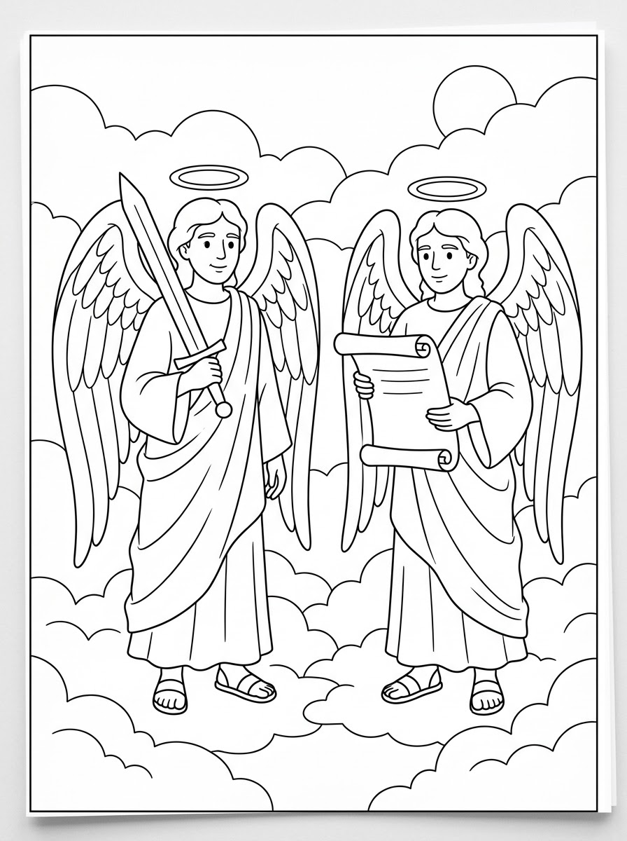 arcangeli disegno da colorare