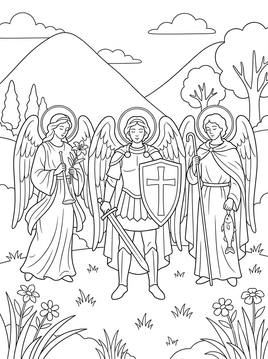 arcangeli da colorare per bambini