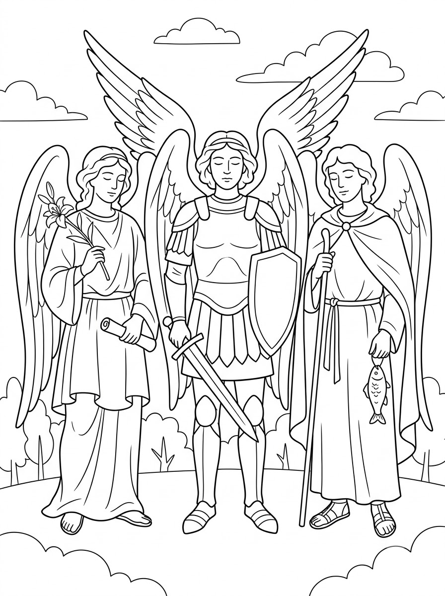 immagini di arcangeli da colorare per bambini
