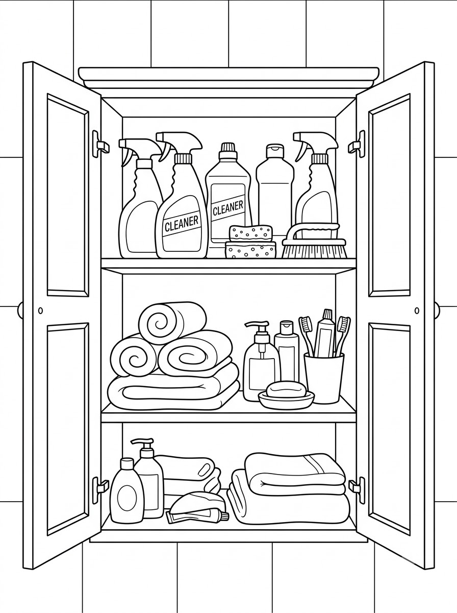 disegni facili di bagno da colorare 1
