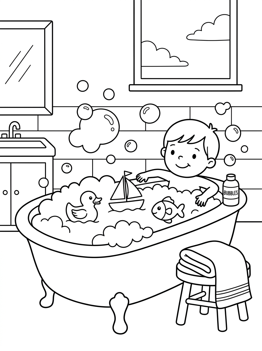 disegni da colorare bagno pdf 1