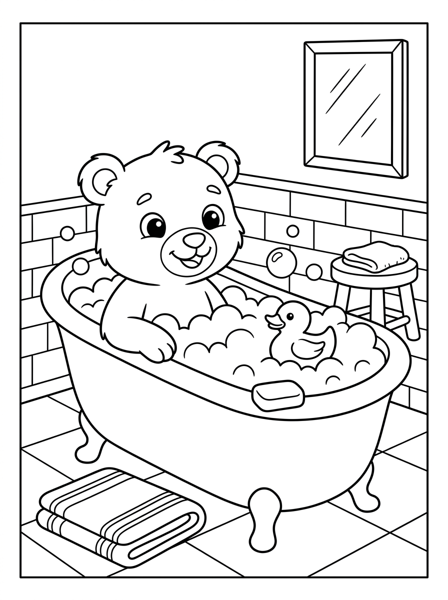 disegno bagno da colorare per bambini