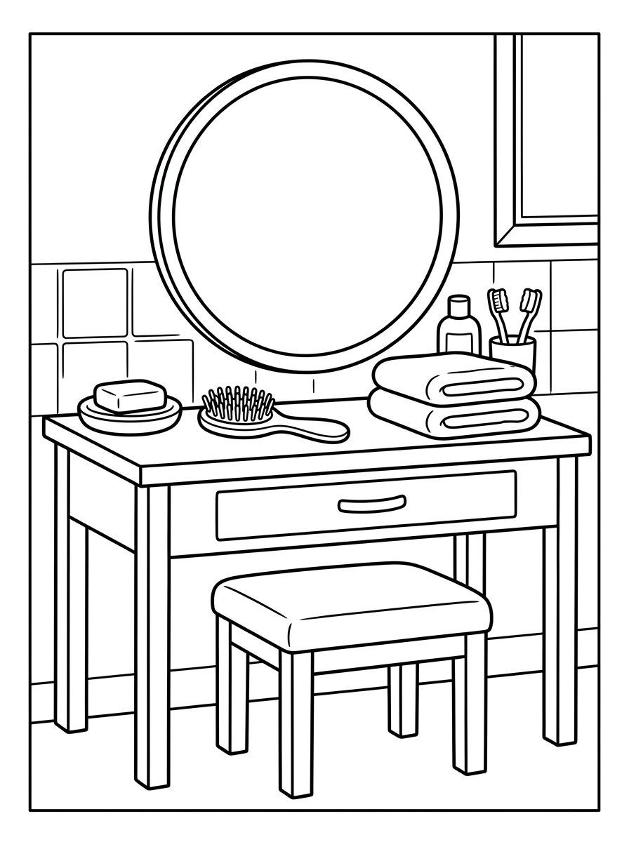 bagno da colorare pdf gratis