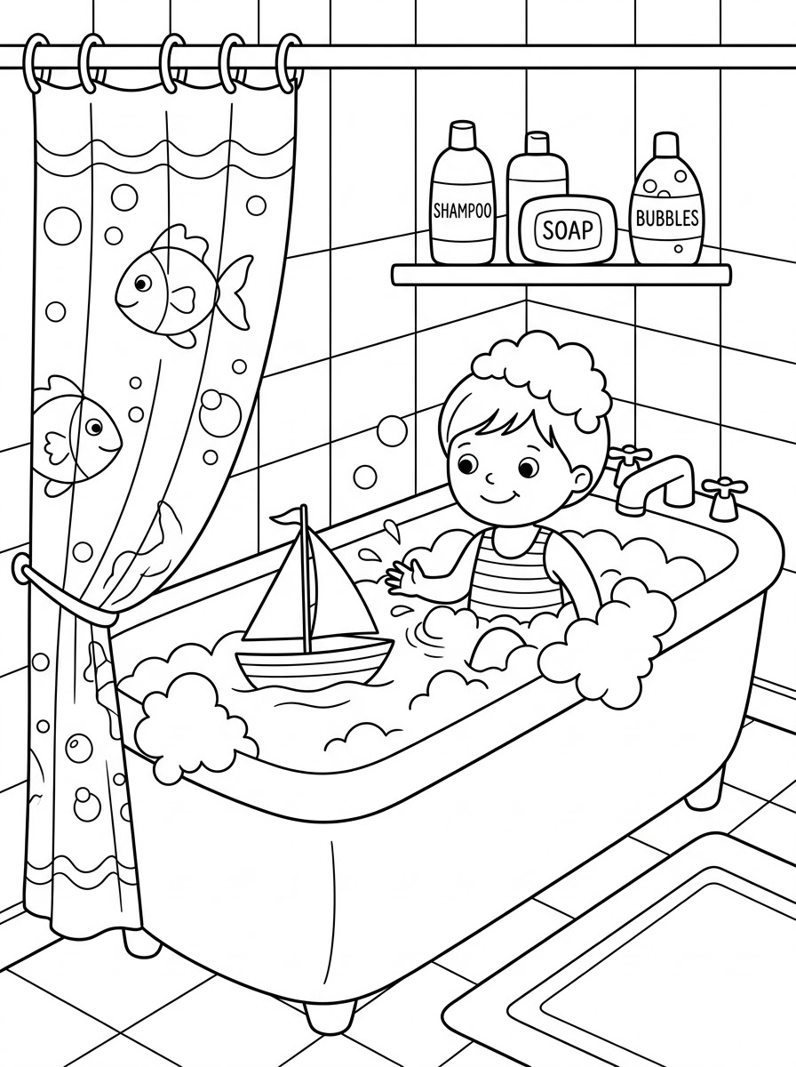 immagini da stampare e colorare di bagno