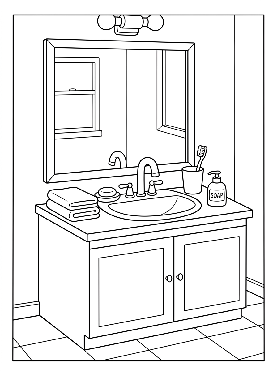 disegni da colorare bagno