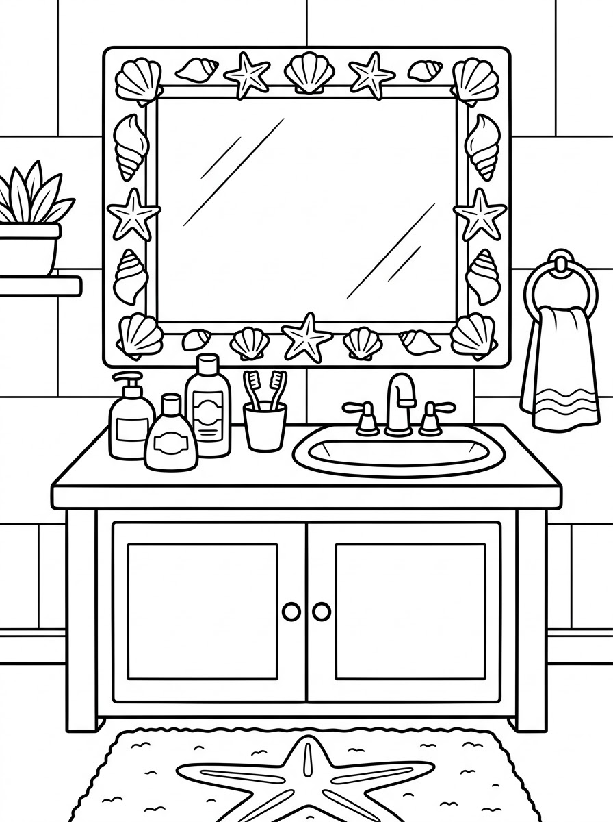 bagno da colorare a4