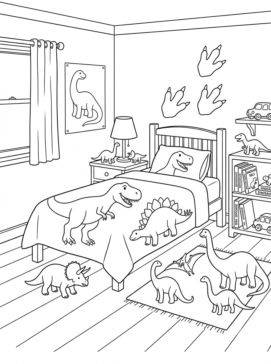 disegni camera da letto da colorare pdf
