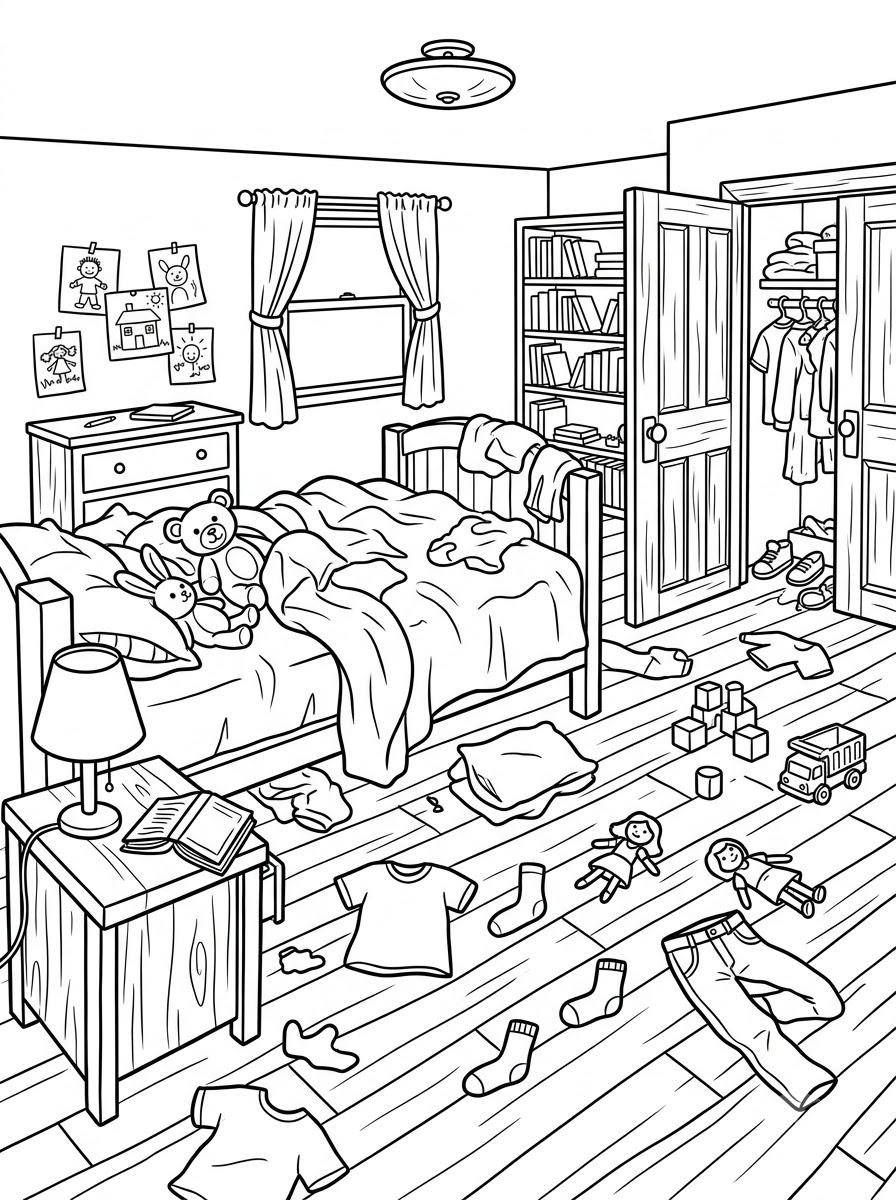 disegni di camera da letto da colorare