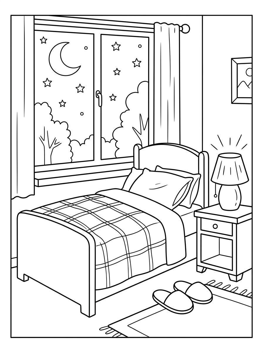 disegni da colorare camera da letto