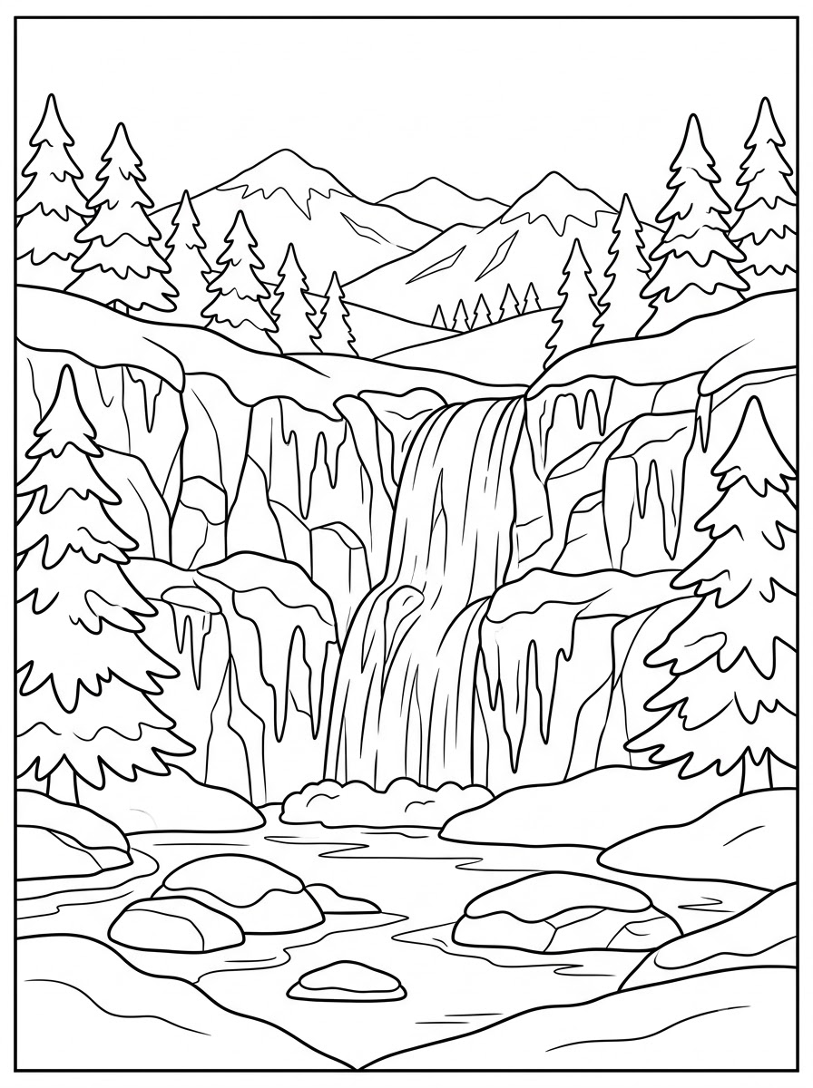 cascata da colorare
