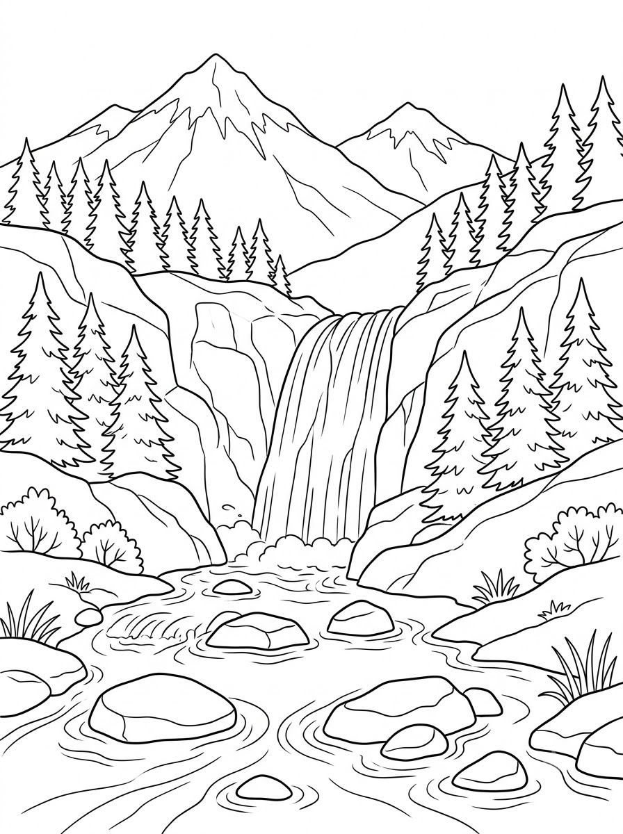 disegni da colorare per bambini pdf cascata