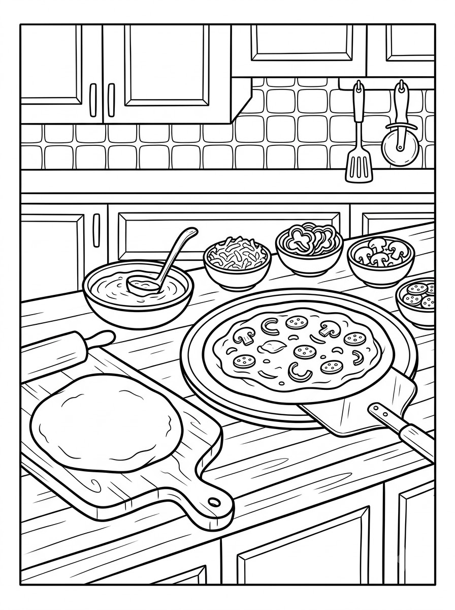 Cucina 4 disegni cucina facili da colorare
