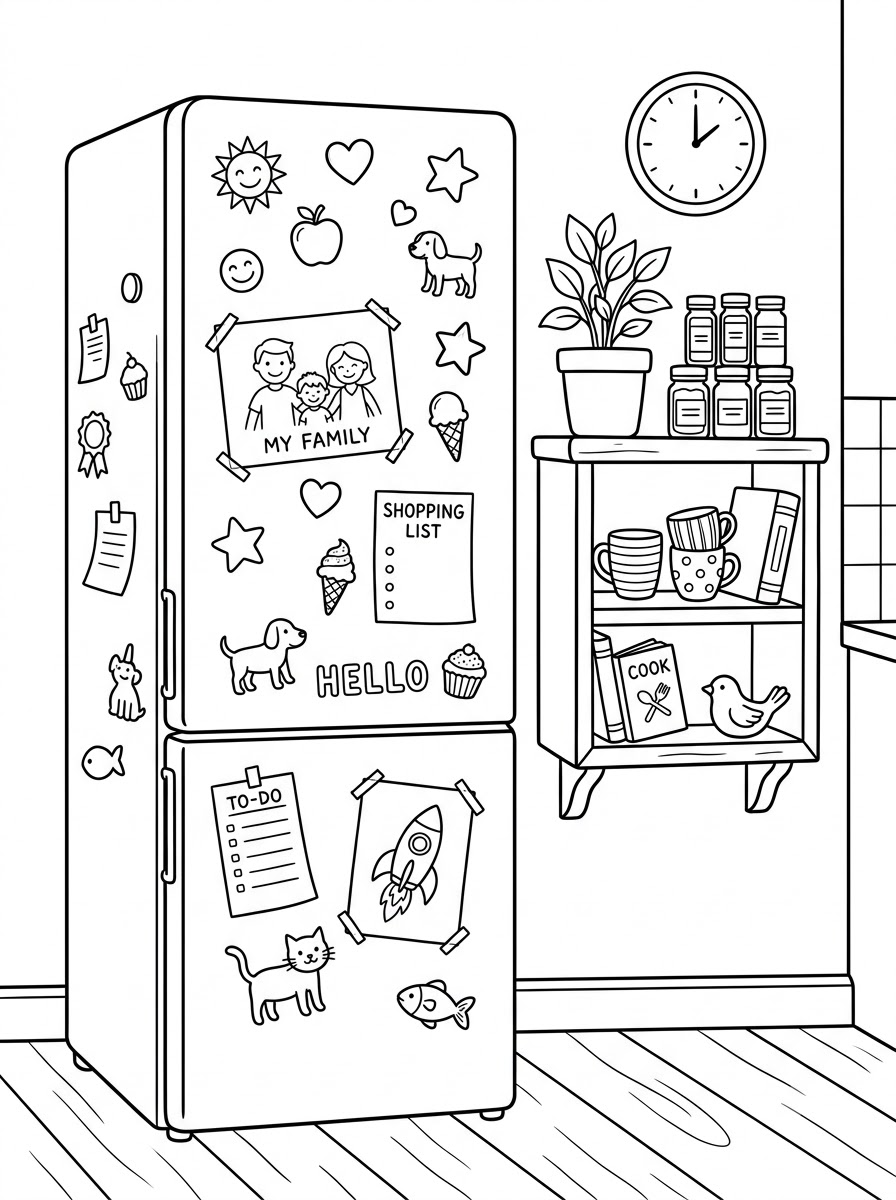 Cucina 3 immagini di cucina da colorare per bambini