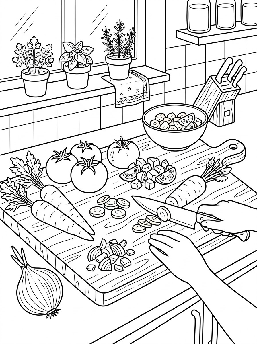 Cucina 2 cucina da colorare e stampare