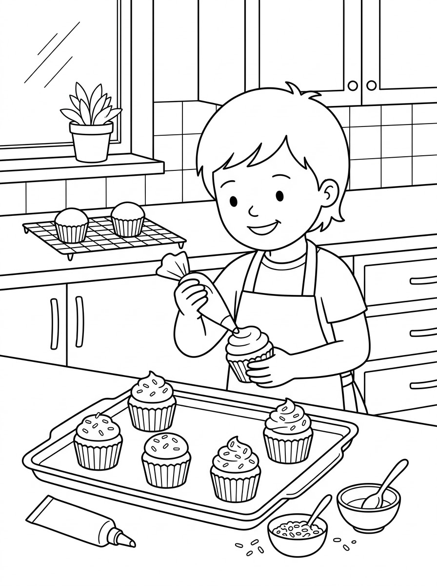 Cucina 17 cucina disegno facile da colorare