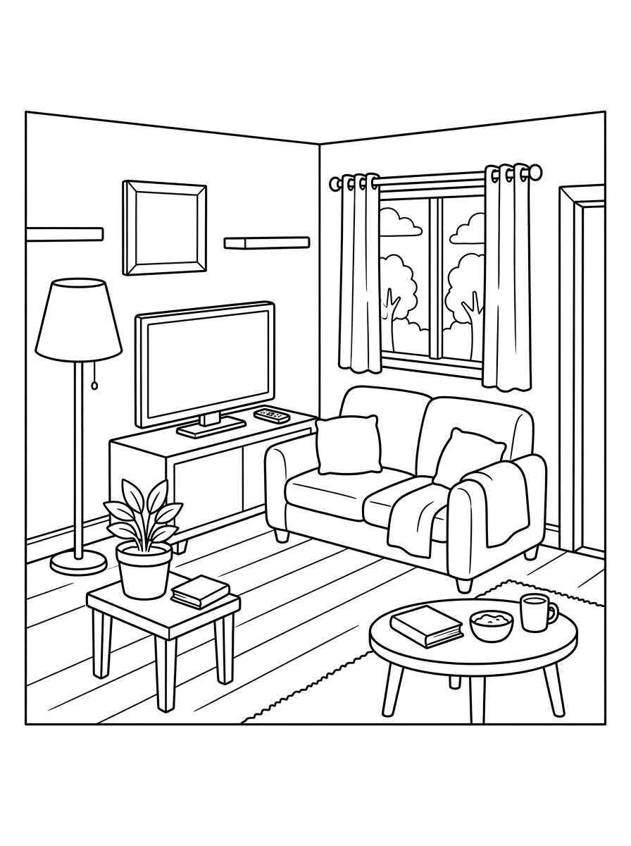 living room disegni da colorare per bambini maschi
