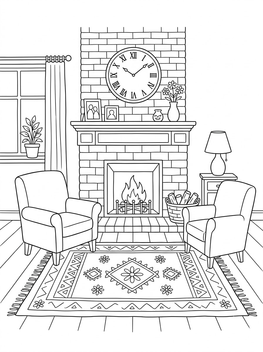 living room immagini da colorare per bambini