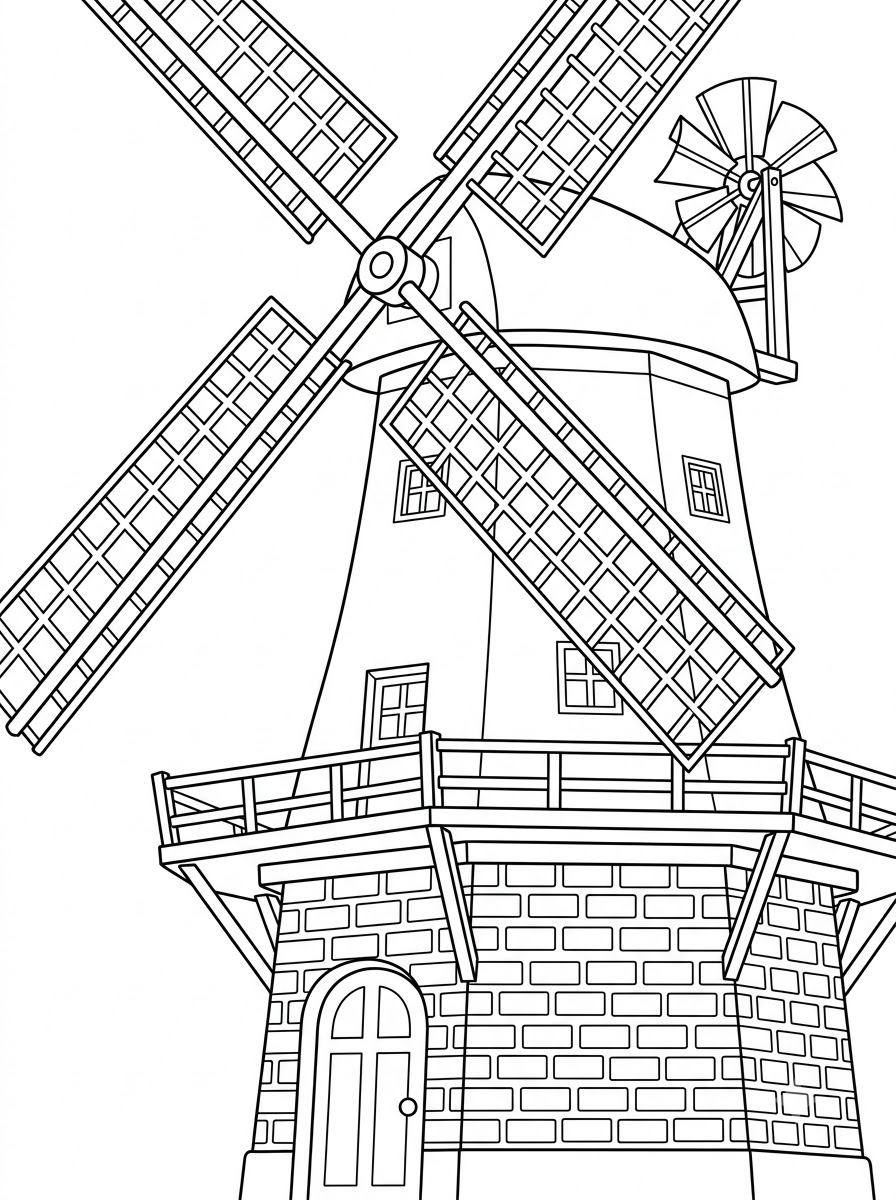 disegni da colorare mulino a vento pdf