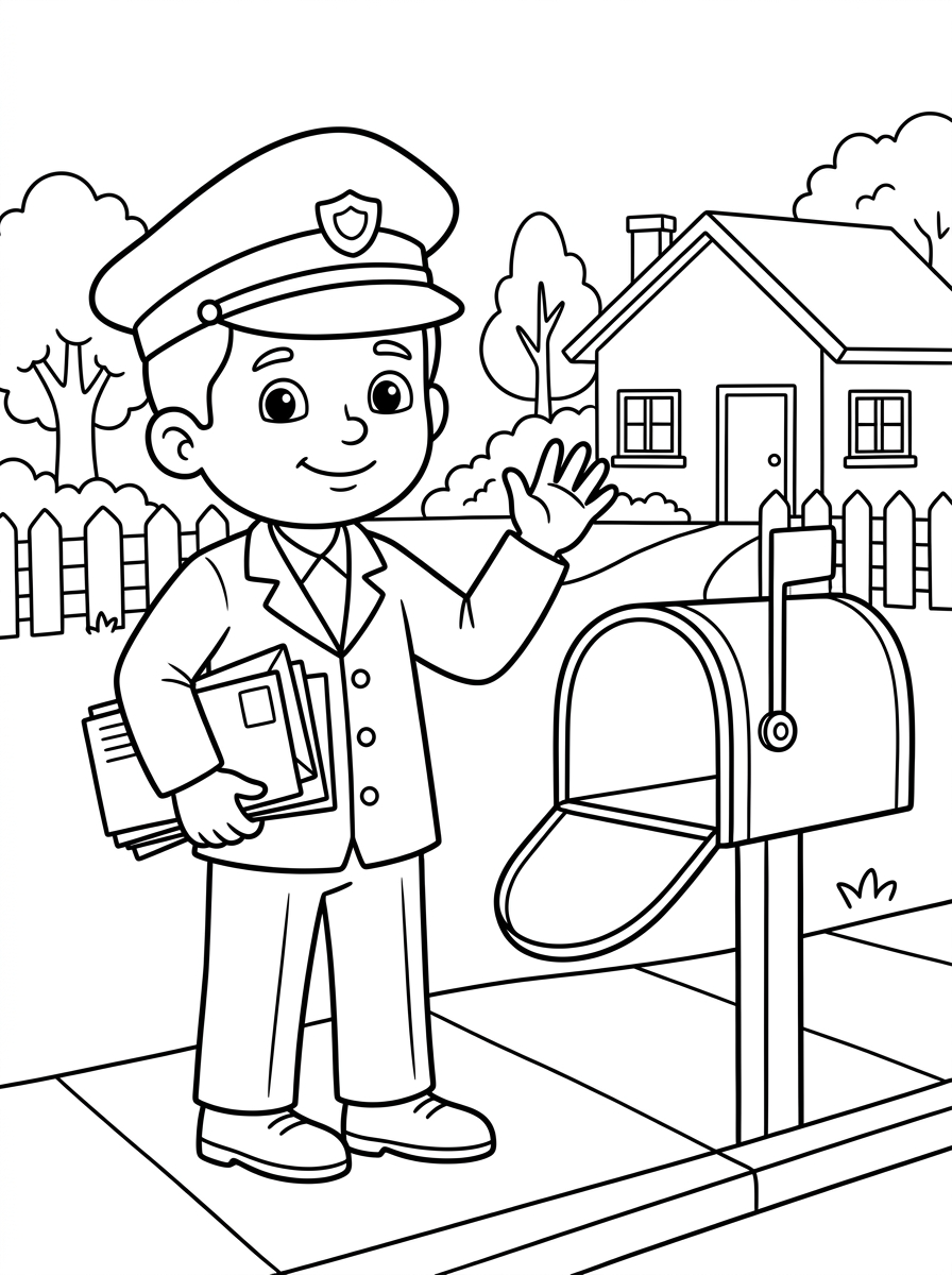 disegni di postino da colorare per bambini