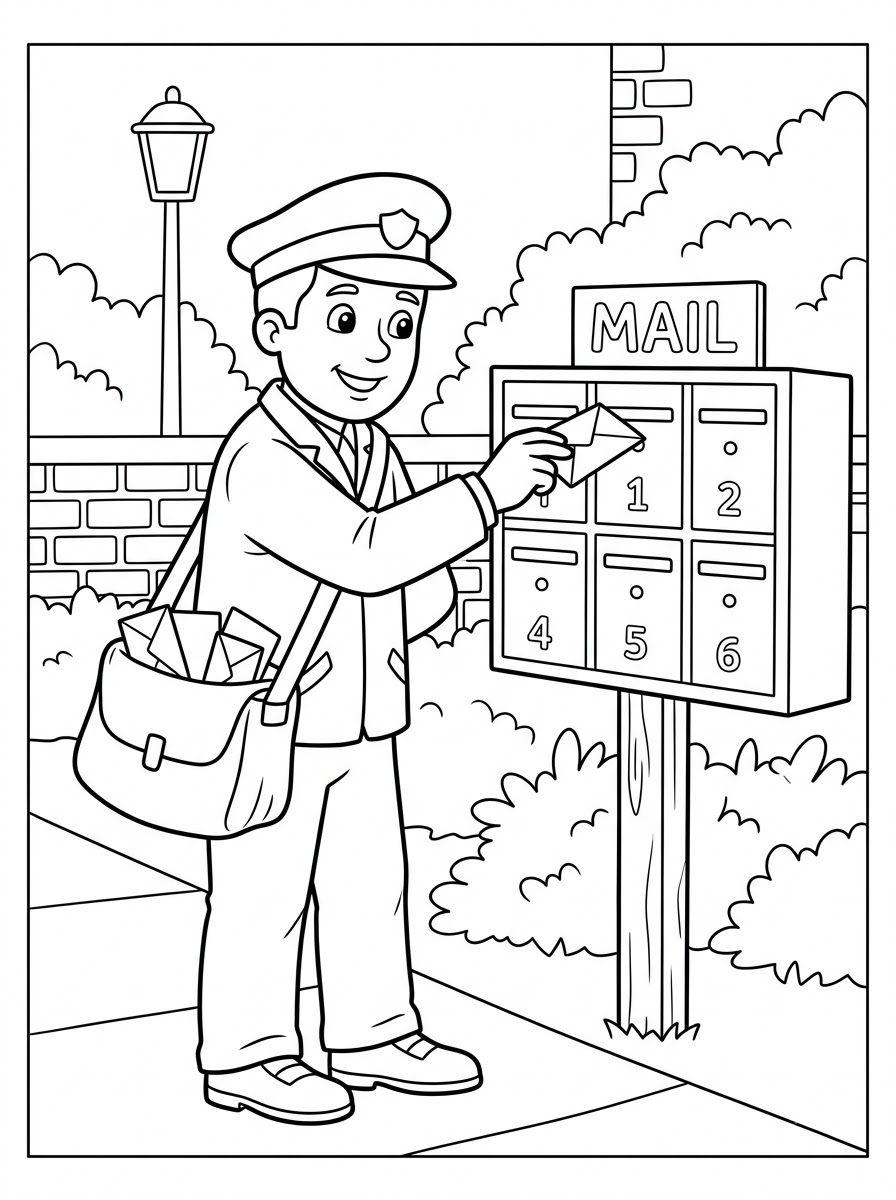 disegni postino da colorare per bambini 1