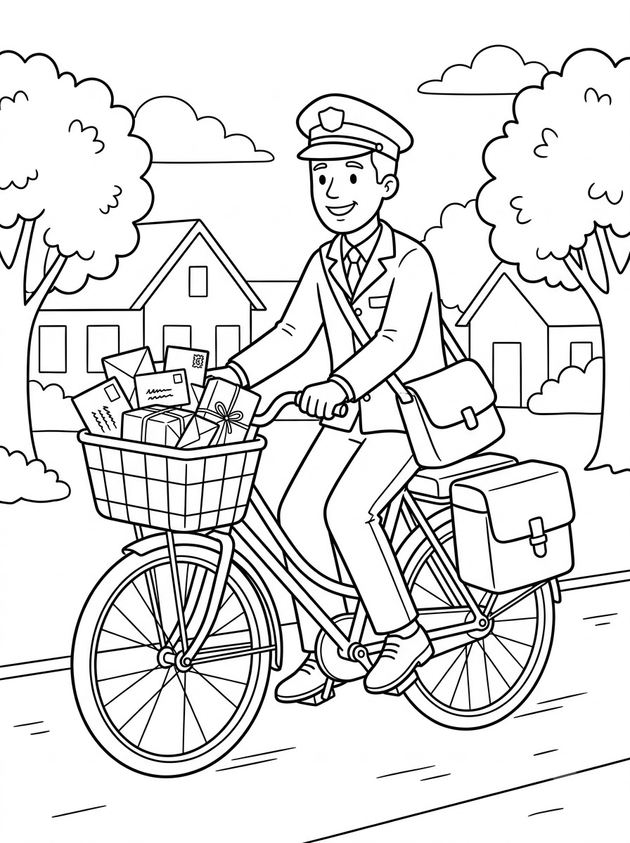 disegni da stampare e colorare postino 1