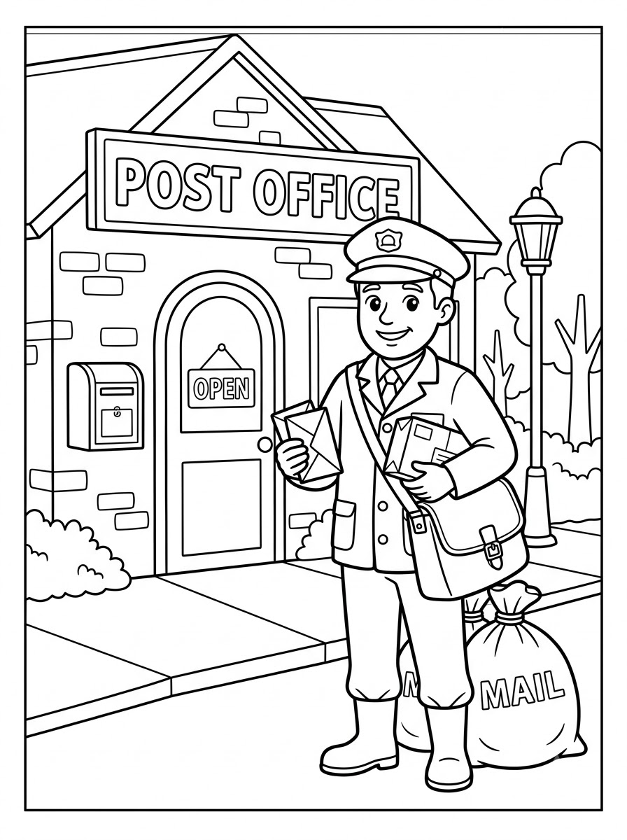 disegni da colorare postino pdf