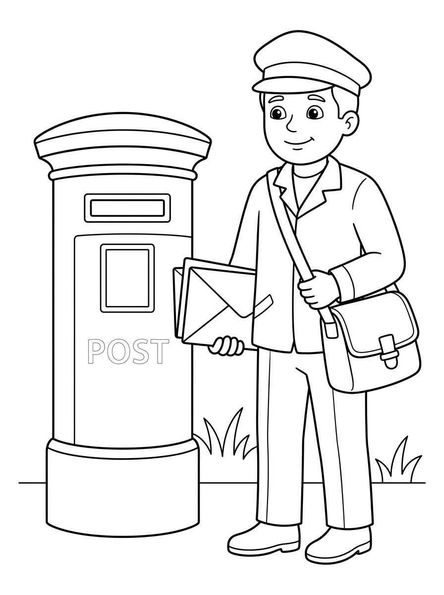 disegni postino da colorare per bambini