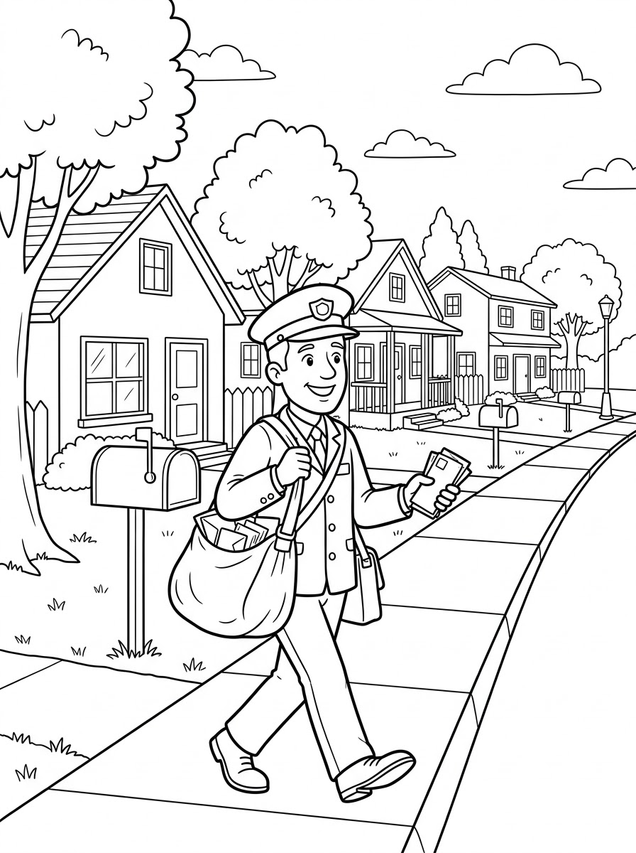 disegni postino da colorare pdf