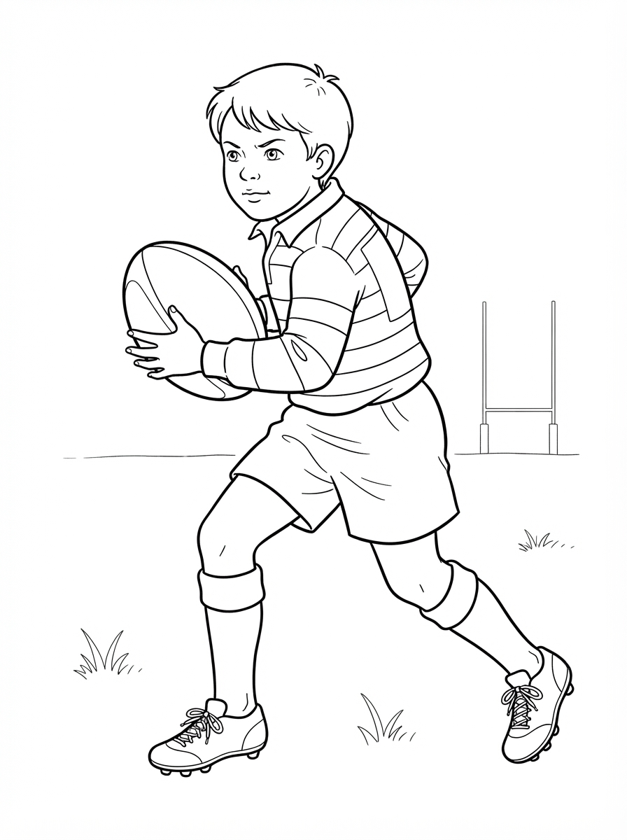 rugby da colorare per bambini