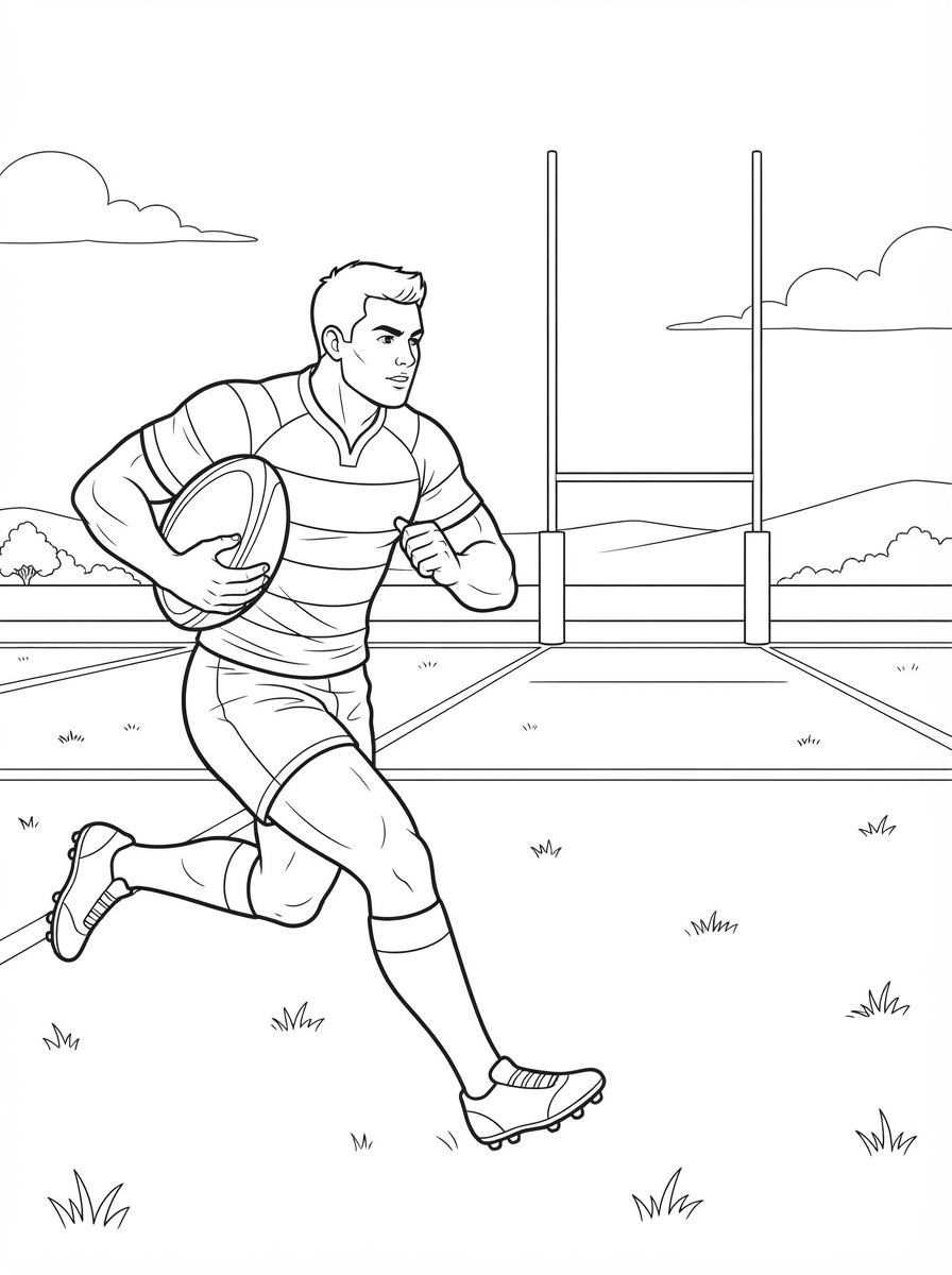 rugby disegno da colorare facile