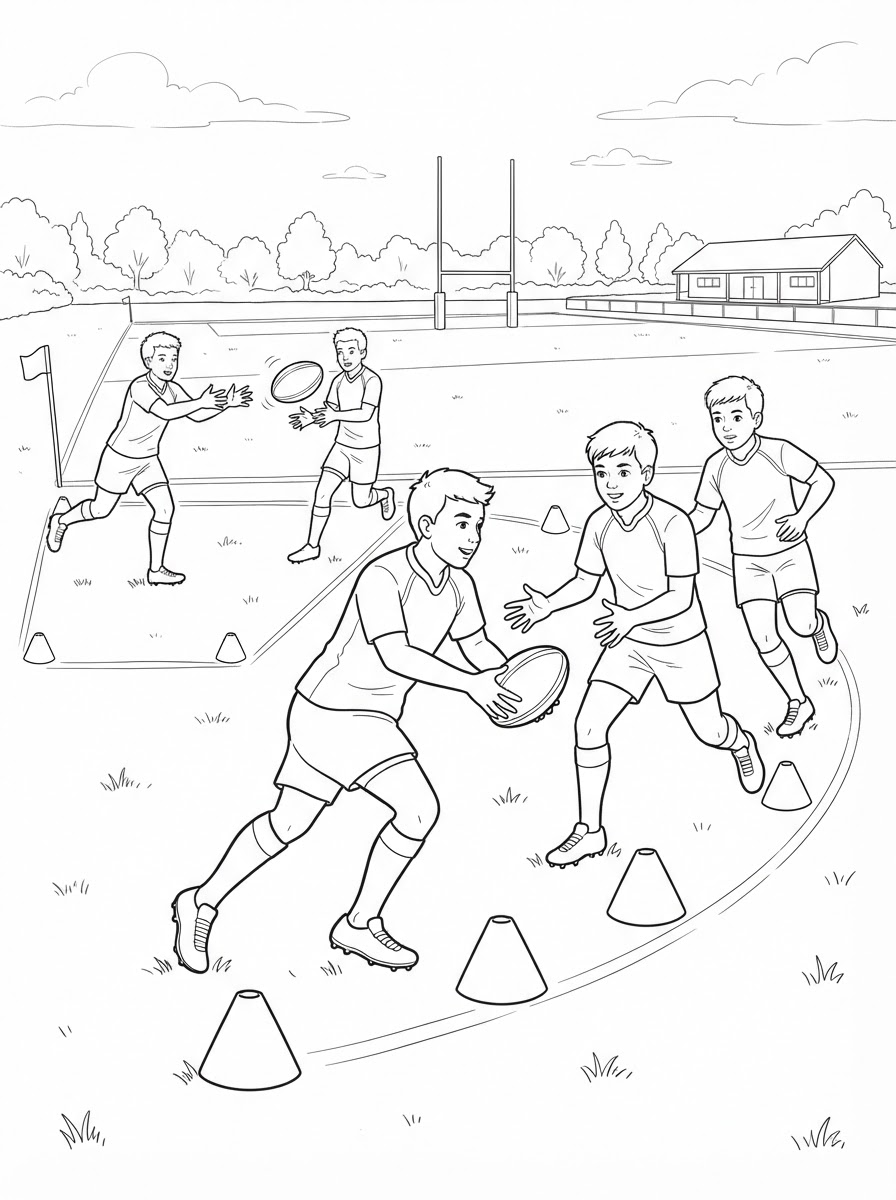 disegno di rugby da stampare e colorare