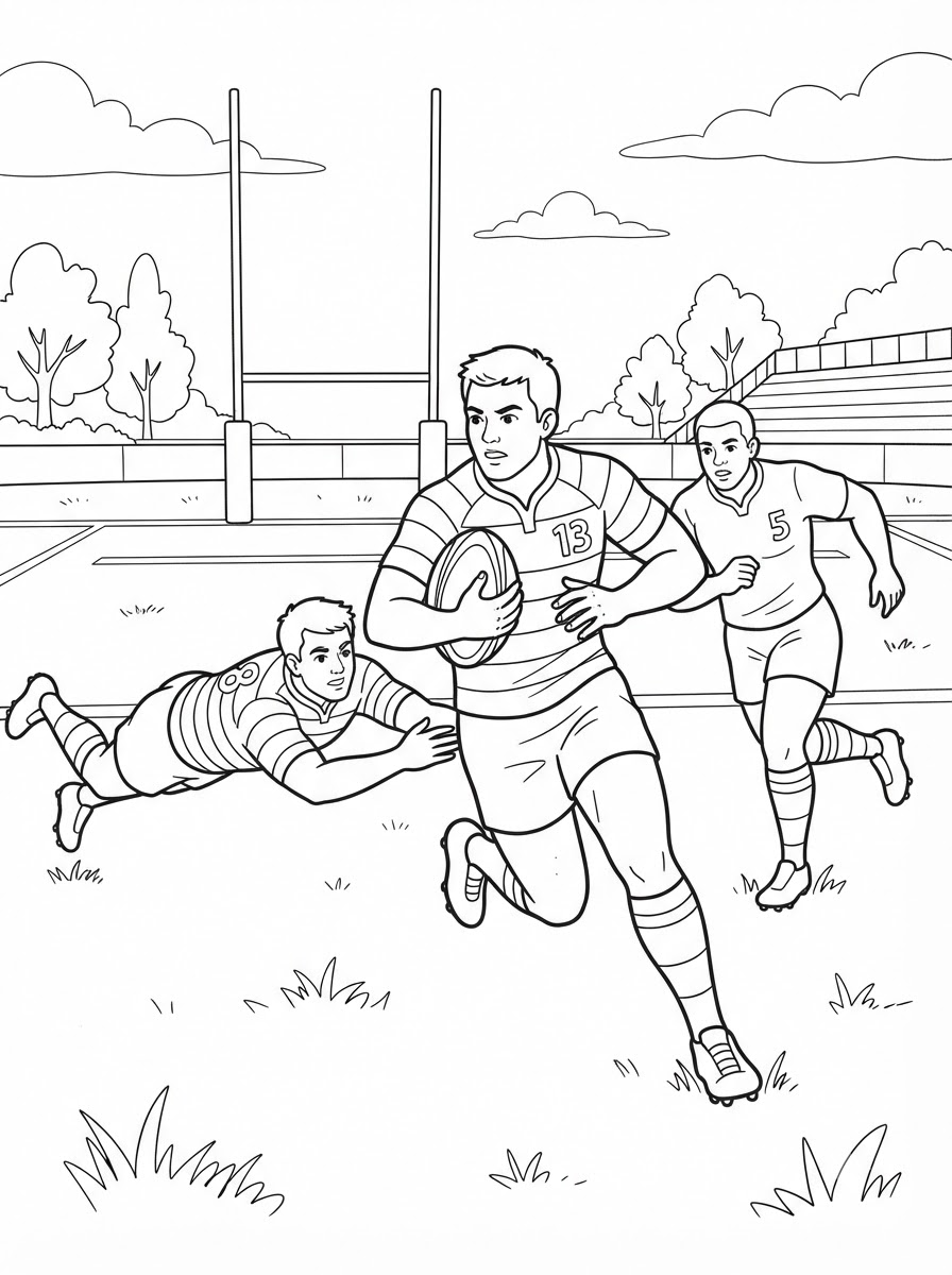 disegni di rugby da colorare da stampare 2