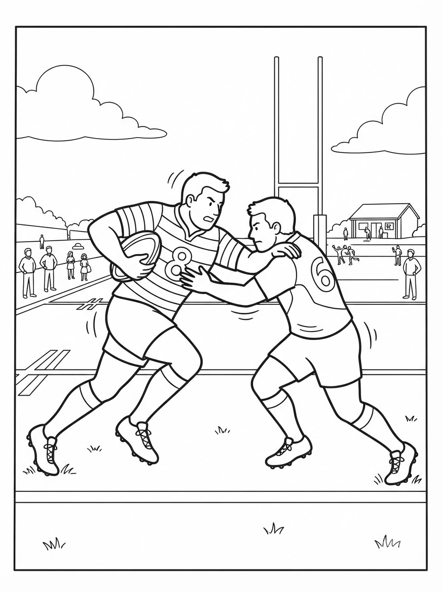 disegno rugby da colorare