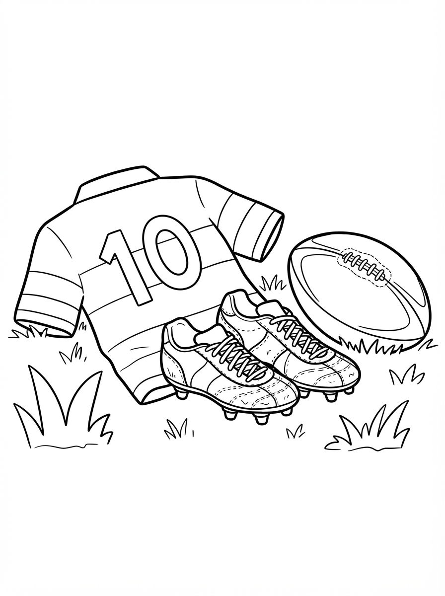 disegni rugby facili da colorare