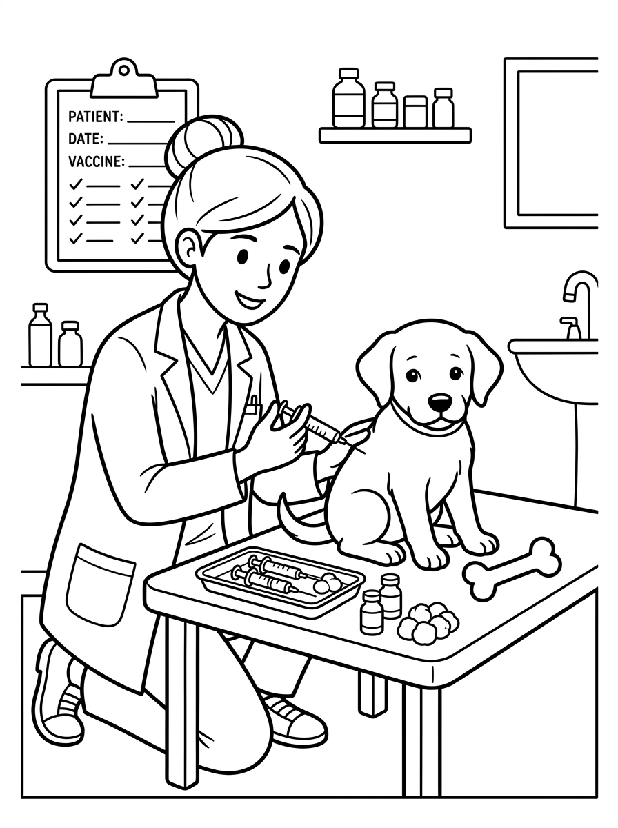 disegni da colorare gratis veterinario 1