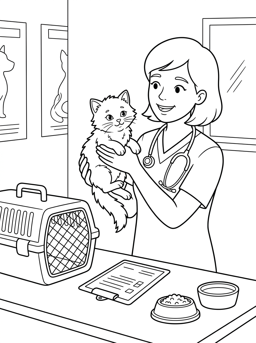 disegni di veterinario da colorare per bambini