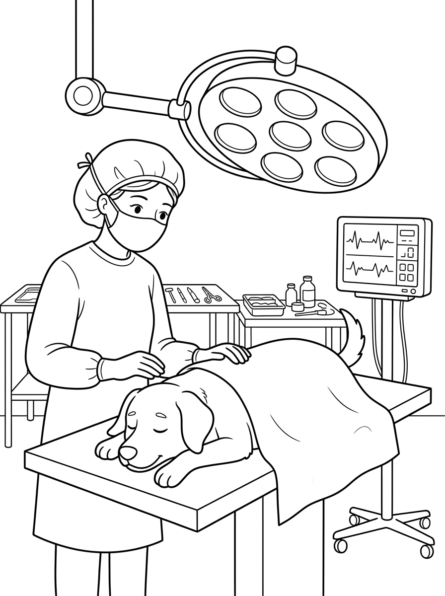 immagini di veterinario da colorare per bambini