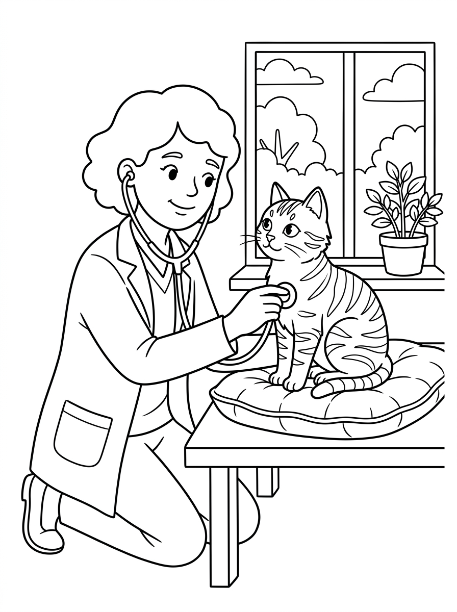 veterinario da colorare bambini