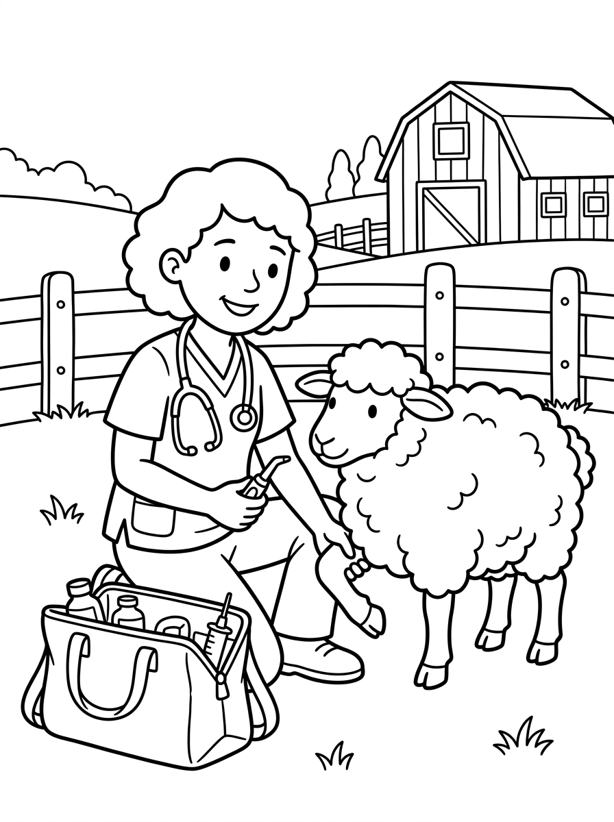 veterinario da colorare e stampare pdf 1