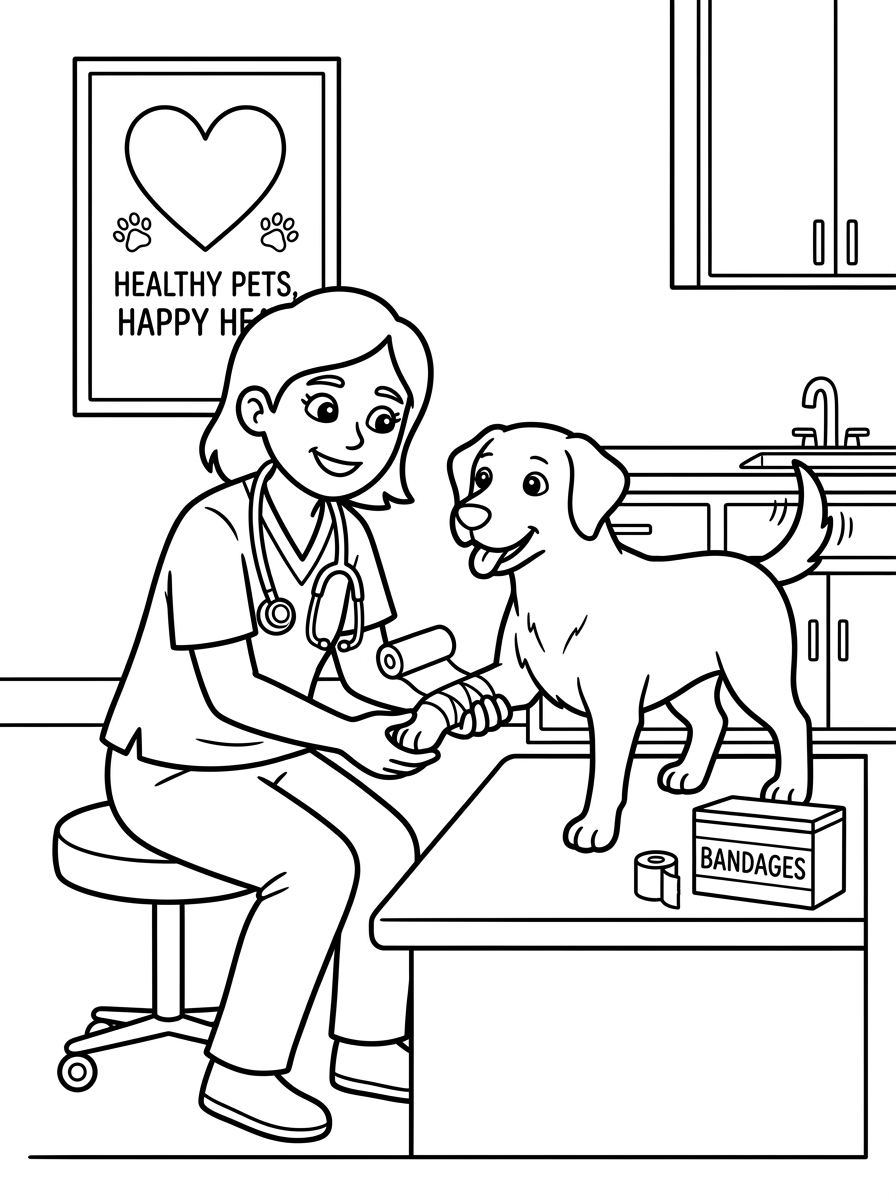 immagini di veterinario da stampare e colorare