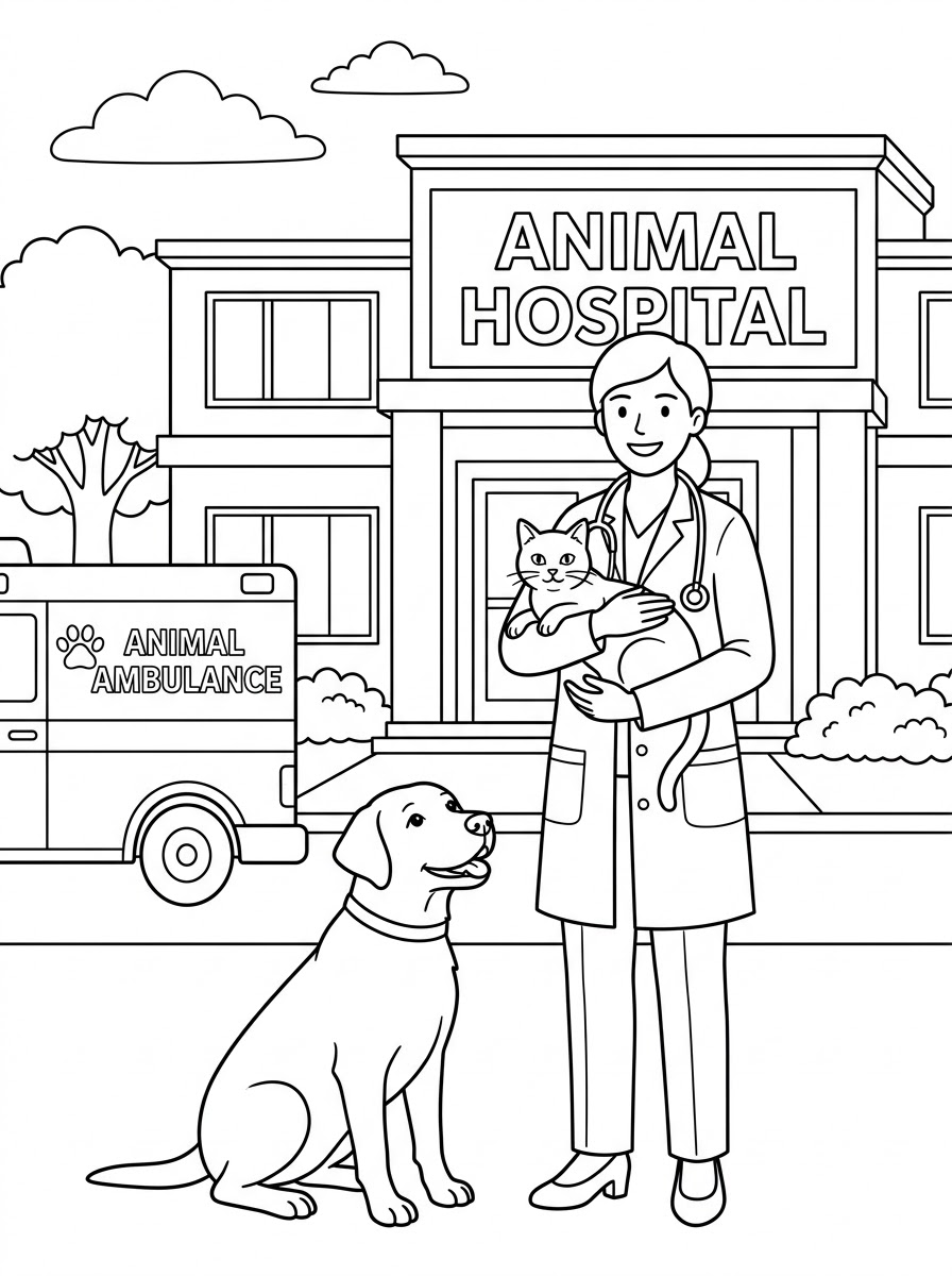 veterinario da colorare e stampare pdf
