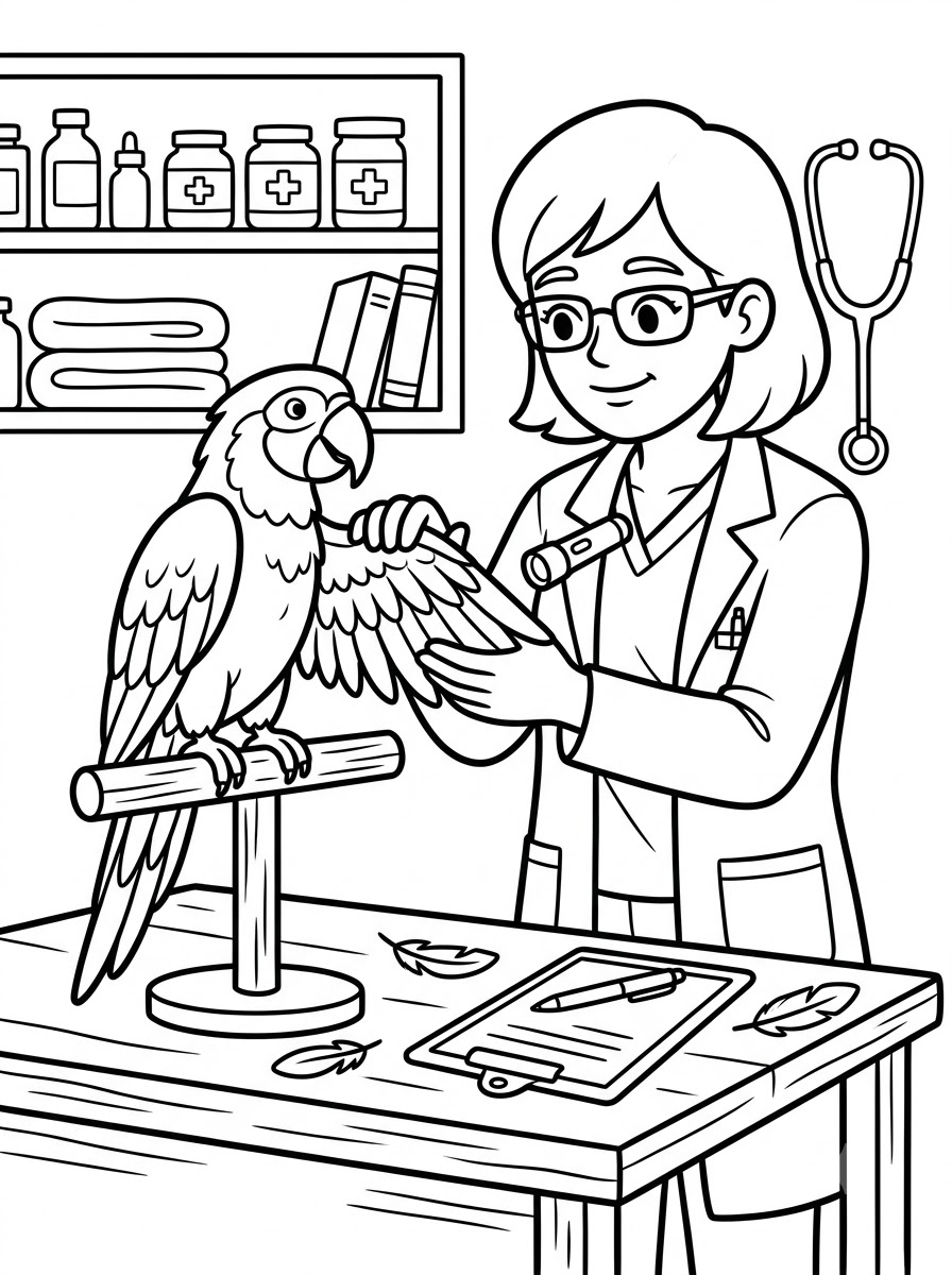 stampe da colorare per bambini veterinario 1