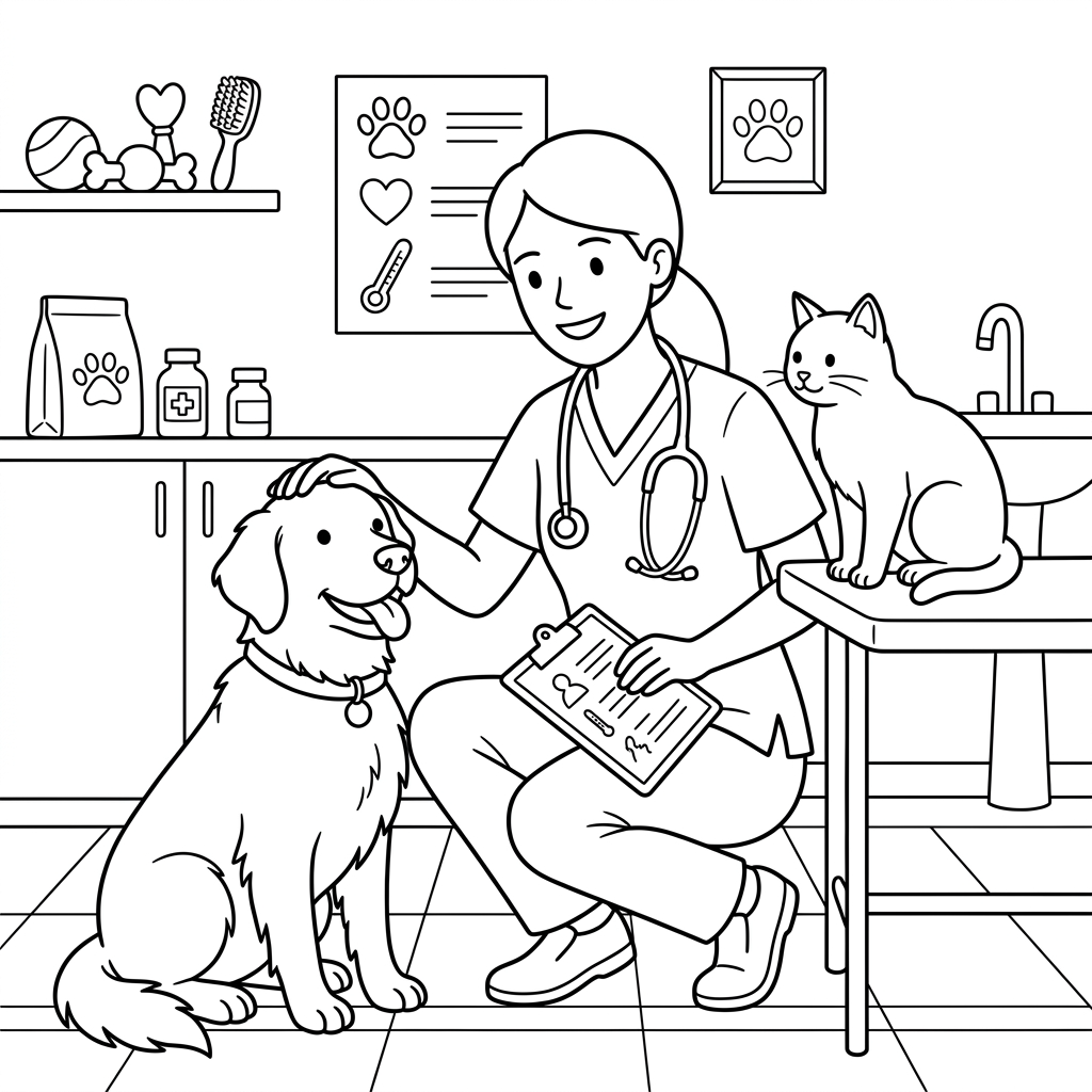 Veterinario da colorare thumbnail