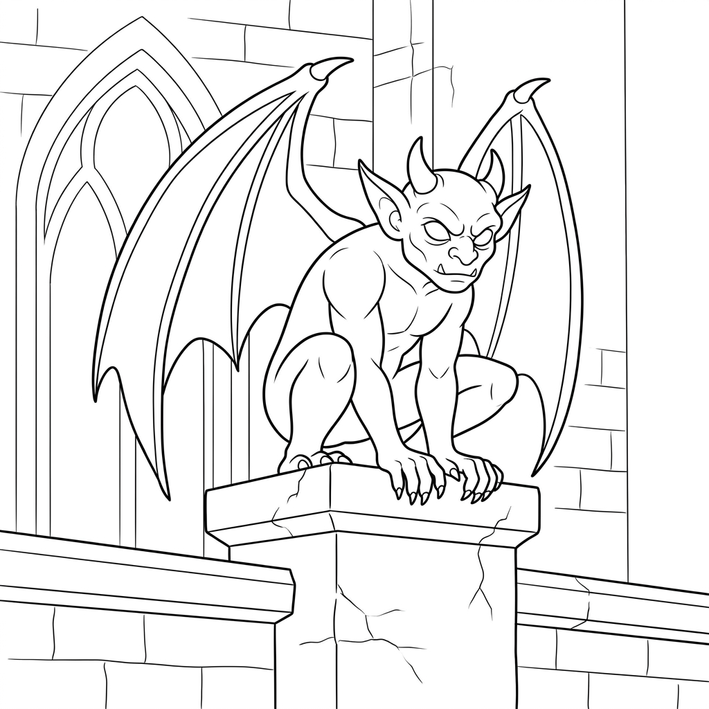Gargoyle da colorare thumbnail