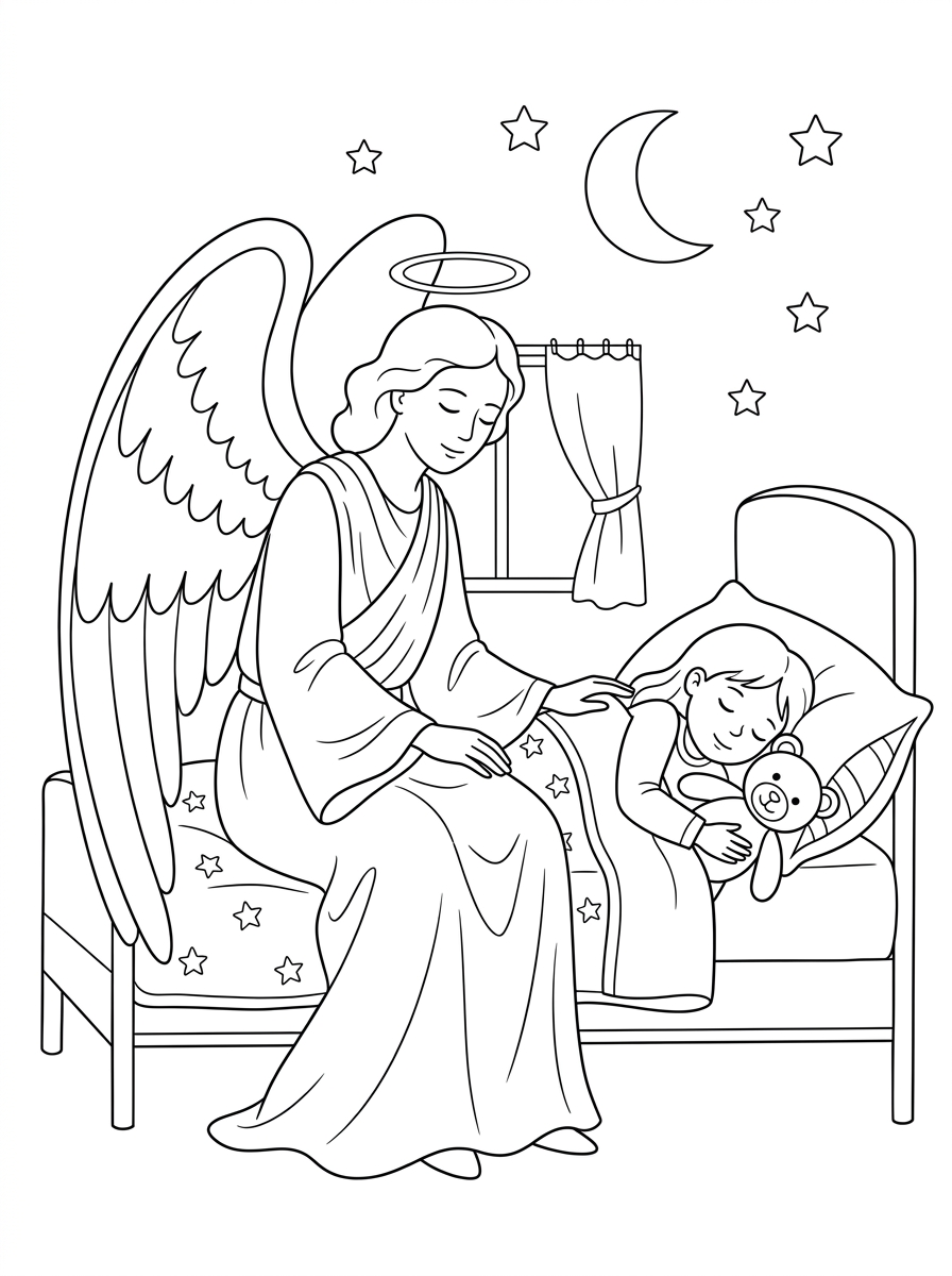 Guardian_angel_watching_sleeping…_20261003083529 da colorare e stampare a4