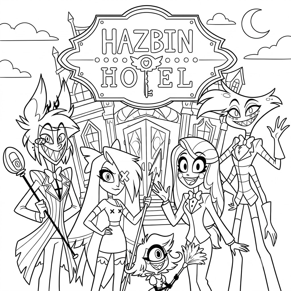 Hazbin Hotel da colorare thumbnail